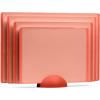 imageSMIRLY Plastic Cutting Board Set With Holder Dishwasher Safe Plastic Cutting Boards Set for Kitchen Cutting Boards for Kitchen  Plastic Chopping Board SetPink