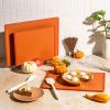 imageSMIRLY Plastic Cutting Board Set With Holder Dishwasher Safe Plastic Cutting Boards Set for Kitchen Cutting Boards for Kitchen  Plastic Chopping Board SetOrange