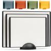 imageSMIRLY Plastic Cutting Board Set With Holder Dishwasher Safe Plastic Cutting Boards Set for Kitchen Cutting Boards for Kitchen  Plastic Chopping Board SetBlackWhite