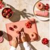 imageSMIRLY Plastic Cutting Board Set With Holder Dishwasher Safe Plastic Cutting Boards Set for Kitchen Cutting Boards for Kitchen  Plastic Chopping Board SetPink