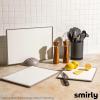 imageSMIRLY Plastic Cutting Board Set With Holder Dishwasher Safe Plastic Cutting Boards Set for Kitchen Cutting Boards for Kitchen  Plastic Chopping Board SetGreyWhite