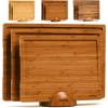 imageSMIRLY Wood Cutting Boards For Kitchen  Bamboo Cutting Boards For Kitchen Cutting Board Bamboo Cutting Board Set With Holder Chopping Board Butcher Block Small Wooden Cutting Board SetBamboo Brown