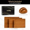 imageSMIRLY Wood Cutting Boards For Kitchen  Bamboo Cutting Boards For Kitchen Cutting Board Bamboo Cutting Board Set With Holder Chopping Board Butcher Block Small Wooden Cutting Board SetBamboo Brown