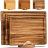 imageSMIRLY Wood Cutting Boards For Kitchen  Bamboo Cutting Boards For Kitchen Cutting Board Bamboo Cutting Board Set With Holder Chopping Board Butcher Block Small Wooden Cutting Board SetAcacia Wood