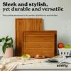 imageSMIRLY Wood Cutting Boards For Kitchen  Bamboo Cutting Boards For Kitchen Cutting Board Bamboo Cutting Board Set With Holder Chopping Board Butcher Block Small Wooden Cutting Board SetBamboo Brown
