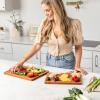 imageSMIRLY Wood Cutting Boards For Kitchen  Bamboo Cutting Boards For Kitchen Cutting Board Bamboo Cutting Board Set With Holder Chopping Board Butcher Block Small Wooden Cutting Board SetBamboo Brown