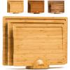 imageSMIRLY Wooden Cutting Boards For Kitchen  Bamboo Cutting Board Set with Holder Wood Cutting Board Set Cutting Board Wood Wooden Chopping Board Wooden Cutting Board SetNatural Bamboo