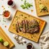 imageSMIRLY Wooden Cutting Boards For Kitchen  Bamboo Cutting Board Set with Holder Wood Cutting Board Set Cutting Board Wood Wooden Chopping Board Wooden Cutting Board SetNatural Bamboo