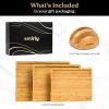 imageSMIRLY Wooden Cutting Boards For Kitchen  Bamboo Cutting Board Set with Holder Wood Cutting Board Set Cutting Board Wood Wooden Chopping Board Wooden Cutting Board SetNatural Bamboo