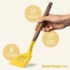 imageSilicone Kitchen Utensils Set ampamp Holder Cooking Utensils Set  Kitchen Essentials for New Home ampamp 1st Apartment Silicone Spatula Set Cooking Spoons for Nonstick Cookware Acacia Wood GreyYellow