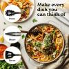 imageSilicone Kitchen Utensils Set ampamp Holder Cooking Utensils Set  Kitchen Essentials for New Home ampamp 1st Apartment Silicone Spatula Set Cooking Spoons for Nonstick Cookware Acacia Wood GreyBlack