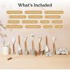 imageSilicone Kitchen Utensils Set ampamp Holder Cooking Utensils Set  Kitchen Essentials for New Home ampamp 1st Apartment Silicone Spatula Set Cooking Spoons for Nonstick Cookware Acacia Wood GreyCream White