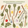 imageSilicone Kitchen Utensils Set ampamp Holder Cooking Utensils Set  Kitchen Essentials for New Home ampamp 1st Apartment Silicone Spatula Set Cooking Spoons for Nonstick Cookware Acacia Wood GreyGreen