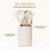 imageSilicone Kitchen Utensils Set ampamp Holder Cooking Utensils Set  Kitchen Essentials for New Home ampamp 1st Apartment Silicone Spatula Set Cooking Spoons for Nonstick Cookware Acacia Wood GreyCream White