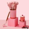 imageSilicone Kitchen Utensils Set ampamp Holder Cooking Utensils Set  Kitchen Essentials for New Home ampamp 1st Apartment Silicone Spatula Set Cooking Spoons for Nonstick Cookware Acacia Wood GreyPink