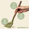 imageSilicone Kitchen Utensils Set ampamp Holder Cooking Utensils Set  Kitchen Essentials for New Home ampamp 1st Apartment Silicone Spatula Set Cooking Spoons for Nonstick Cookware Acacia Wood GreyGreen