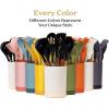 imageSilicone Kitchen Utensils Set ampamp Holder Cooking Utensils Set  Kitchen Essentials for New Home ampamp 1st Apartment Silicone Spatula Set Cooking Spoons for Nonstick Cookware Acacia Wood GreyGreen