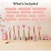imageSilicone Kitchen Utensils Set ampamp Holder Cooking Utensils Set  Kitchen Essentials for New Home ampamp 1st Apartment Silicone Spatula Set Cooking Spoons for Nonstick Cookware Acacia Wood GreyPink