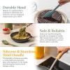 imageSmirly Silicone Cooking Utensils Set with Holder  Kitchen Tools for Nonstick CookwareCream White