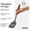 imageSmirly Silicone Cooking Utensils Set with Holder  Kitchen Tools for Nonstick CookwareGray