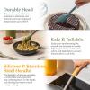 imageSmirly Silicone Cooking Utensils Set with Holder  Kitchen Tools for Nonstick CookwareGray