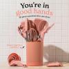 imageSmirly Silicone Cooking Utensils Set with Holder  Kitchen Tools for Nonstick CookwarePink