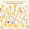 imageSmirly Silicone Cooking Utensils Set with Holder  Kitchen Tools for Nonstick CookwareYellow