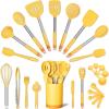 imageSMIRLY Silicone Kitchen Utensils Set with Holder  Silicone Cooking Utensils Set for Nonstick Cookware Kitchen Spatula Set ampamp Kitchen Essentials Home Kitchen Tools ampamp Accessories Set  GreenYellow