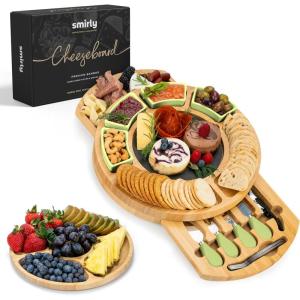 imageSMIRLY Charcuterie Boards Gift Set Charcuterie Board Set Bamboo Cheese Board Set  House Warming Gifts New Home Wedding Gifts for Couple Bridal Shower GiftGreen