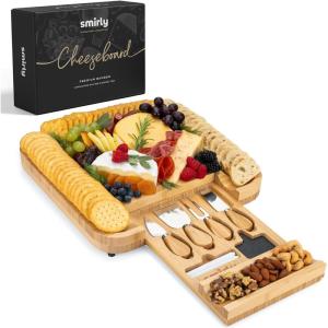 imageSMIRLY Charcuterie Boards Gift Set Charcuterie Board Set Bamboo Cheese Board Set  House Warming Gifts New Home Wedding Gifts for Couple Bridal Shower Gift1 Drawer