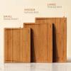imageSMIRLY Wood Cutting Boards for Kitchen Wooden Chopping Board Set Reversible with Deep Juice Grooves Grip Handles Large Charcuterie Tray for Home Kitchen Natural Birch 3Pcs with HolderBamboo Brown