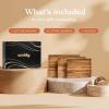 imageSMIRLY Wood Cutting Boards for Kitchen Wooden Chopping Board Set Reversible with Deep Juice Grooves Grip Handles Large Charcuterie Tray for Home Kitchen Natural Birch 3Pcs with HolderAcacia Wood