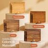 imageSMIRLY Wood Cutting Boards for Kitchen Wooden Chopping Board Set Reversible with Deep Juice Grooves Grip Handles Large Charcuterie Tray for Home Kitchen Natural Birch 3Pcs with HolderBirch Wood