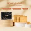 imageSMIRLY Wood Cutting Boards for Kitchen Wooden Chopping Board Set Reversible with Deep Juice Grooves Grip Handles Large Charcuterie Tray for Home Kitchen Natural Birch 3Pcs with HolderNatural Bamboo