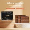 imageSMIRLY Wood Cutting Boards for Kitchen Wooden Chopping Board Set Reversible with Deep Juice Grooves Grip Handles Large Charcuterie Tray for Home Kitchen Natural Birch 3Pcs with HolderWalnut Wood