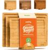 imageSMIRLY Wood Cutting Boards for Kitchen Wooden Chopping Board Set Reversible with Deep Juice Grooves Grip Handles Large Charcuterie Tray for Home Kitchen Natural Birch 3Pcs with HolderNatural Bamboo