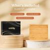 imageSMIRLY Wood Cutting Boards for Kitchen Wooden Chopping Board Set Reversible with Deep Juice Grooves Grip Handles Large Charcuterie Tray for Home Kitchen Natural Birch 3Pcs with HolderNatural Bamboo