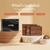 imageSMIRLY Wood Cutting Boards for Kitchen Wooden Chopping Board Set Reversible with Deep Juice Grooves Grip Handles Large Charcuterie Tray for Home Kitchen Natural Birch 3Pcs with HolderWalnut Wood