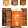 imageSMIRLY Wood Cutting Boards for Kitchen Wooden Chopping Board Set Reversible with Deep Juice Grooves Grip Handles Large Charcuterie Tray for Home Kitchen Natural Birch 3Pcs with HolderWalnut Wood