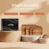 imageSMIRLY Wood Cutting Boards for Kitchen Wooden Chopping Board Set Reversible with Deep Juice Grooves Grip Handles Large Charcuterie Tray for Home Kitchen Natural Birch 3Pcs with HolderAcacia Wood