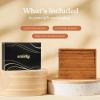 imageSMIRLY Wood Cutting Boards for Kitchen Wooden Chopping Board Set Reversible with Deep Juice Grooves Grip Handles Large Charcuterie Tray for Home Kitchen Natural Birch 3Pcs with HolderBamboo Brown