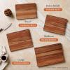 imageSMIRLY Wood Cutting Boards for Kitchen Wooden Chopping Board Set Reversible with Deep Juice Grooves Grip Handles Large Charcuterie Tray for Home Kitchen Natural Birch 3Pcs with HolderWalnut Wood