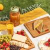 imageSMIRLY Wood Cutting Boards for Kitchen Wooden Chopping Board Set Reversible with Deep Juice Grooves Grip Handles Large Charcuterie Tray for Home Kitchen Natural Birch 3Pcs with HolderBamboo Brown