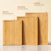 imageSMIRLY Wood Cutting Boards for Kitchen Wooden Chopping Board Set Reversible with Deep Juice Grooves Grip Handles Large Charcuterie Tray for Home Kitchen Natural Birch 3Pcs with HolderNatural Bamboo