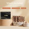 imageSMIRLY Wood Cutting Boards for Kitchen Wooden Chopping Board Set Reversible with Deep Juice Grooves Grip Handles Large Charcuterie Tray for Home Kitchen Natural Birch 3Pcs with HolderRubber Wood