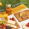 imageSMIRLY Wood Cutting Boards for Kitchen Wooden Chopping Board Set Reversible with Deep Juice Grooves Grip Handles Large Charcuterie Tray for Home Kitchen Natural Birch 3Pcs with HolderBamboo Brown