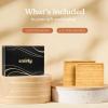imageSMIRLY Wood Cutting Boards for Kitchen Wooden Chopping Board Set Reversible with Deep Juice Grooves Grip Handles Large Charcuterie Tray for Home Kitchen Natural Birch 3Pcs with HolderNatural Bamboo
