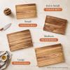 imageSMIRLY Wood Cutting Boards for Kitchen Wooden Chopping Board Set Reversible with Deep Juice Grooves Grip Handles Large Charcuterie Tray for Home Kitchen Natural Birch 3Pcs with HolderAcacia Wood