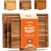 imageSMIRLY Wood Cutting Boards for Kitchen Wooden Chopping Board Set Reversible with Deep Juice Grooves Grip Handles Large Charcuterie Tray for Home Kitchen Natural Birch 3Pcs with HolderAcacia Wood