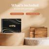 imageSMIRLY Wood Cutting Boards for Kitchen Wooden Chopping Board Set Reversible with Deep Juice Grooves Grip Handles Large Charcuterie Tray for Home Kitchen Natural Birch 3Pcs with HolderAcacia Wood